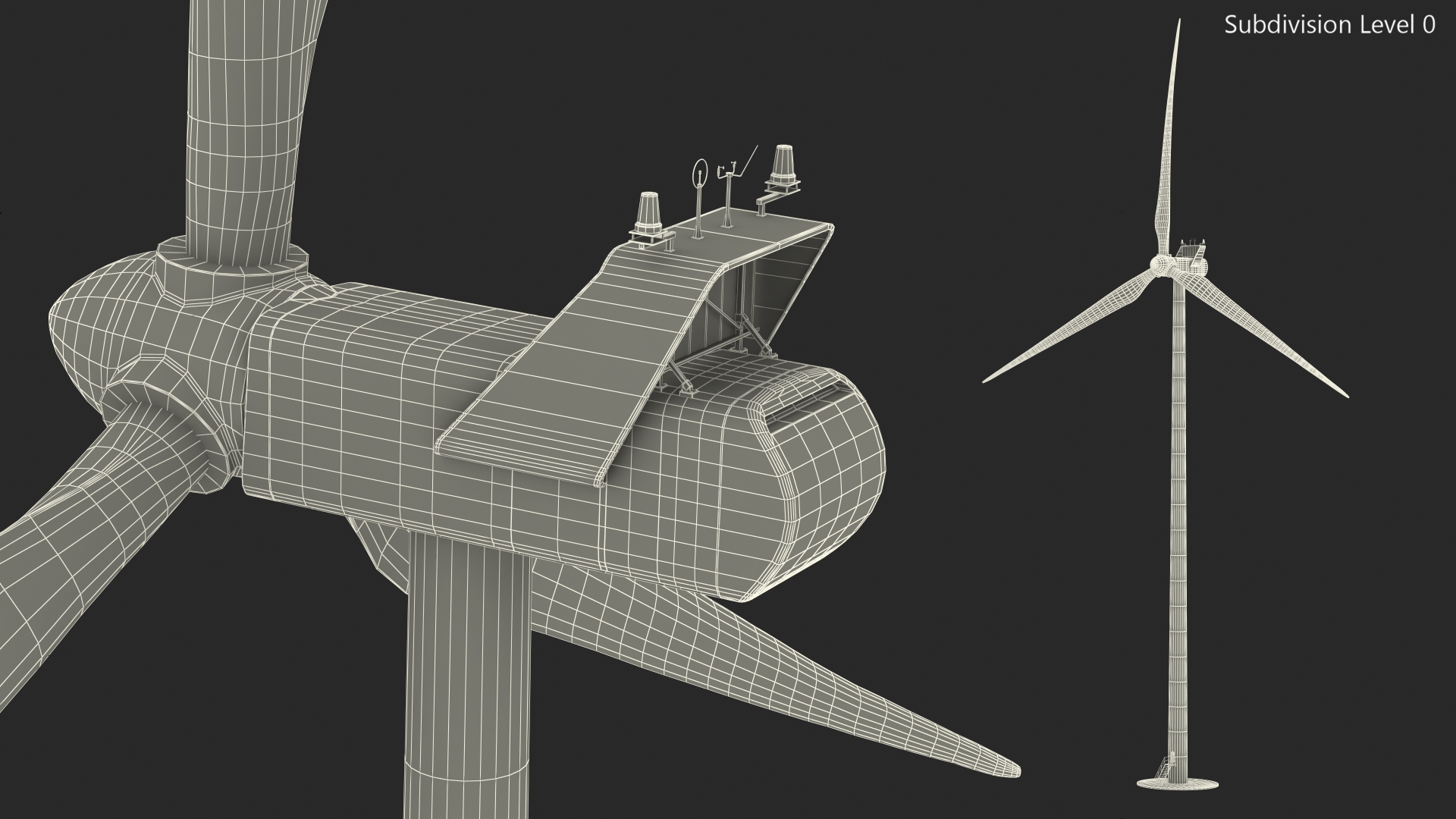 3D model Vestas Horizontal Axis Wind Turbine