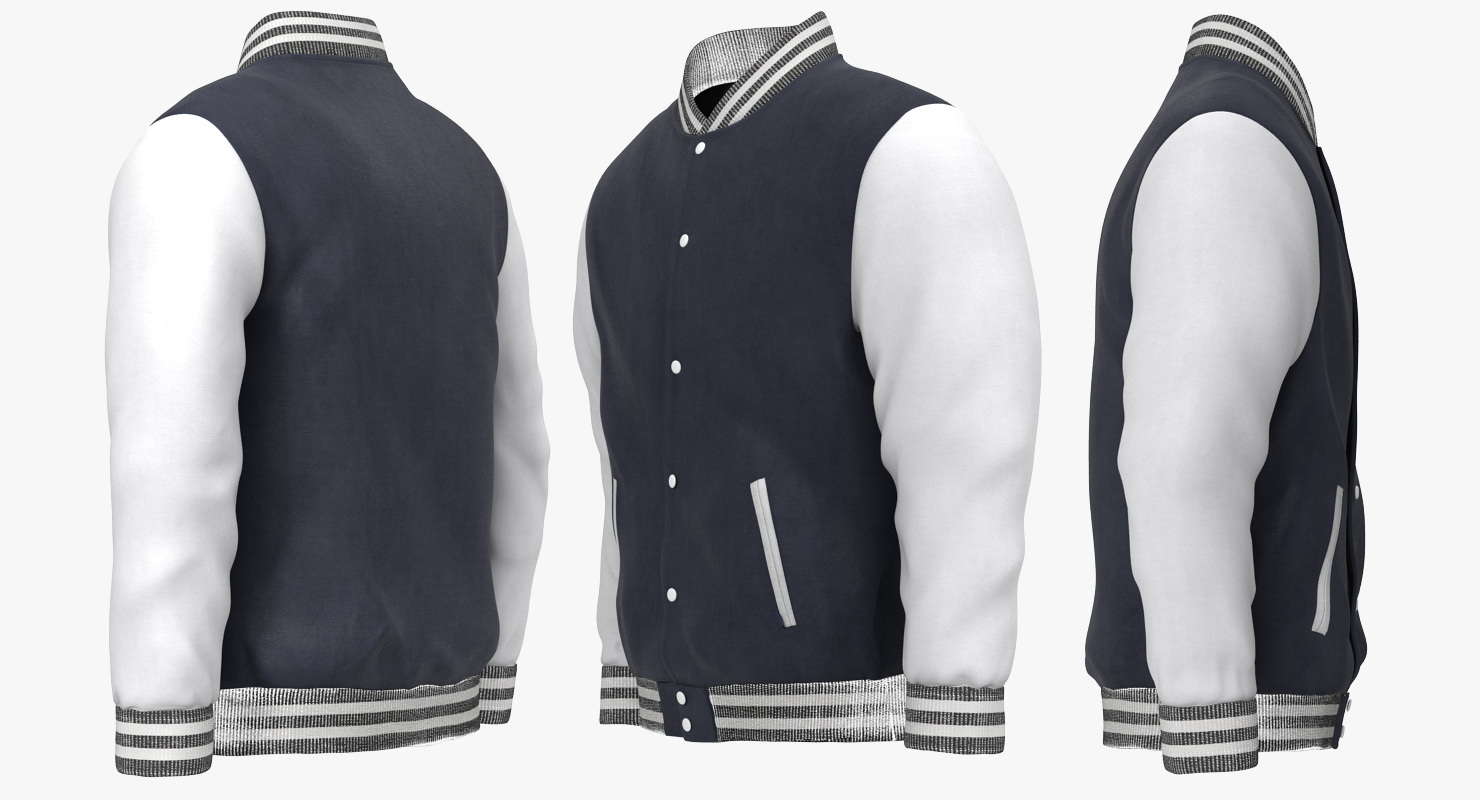 3D model Blue Baseball Jacket