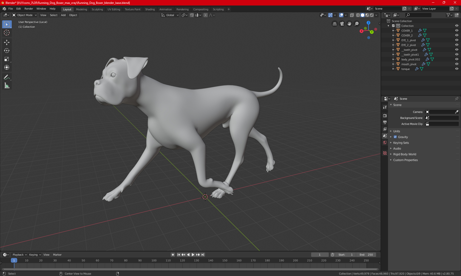 Running Dog Boxer 3D