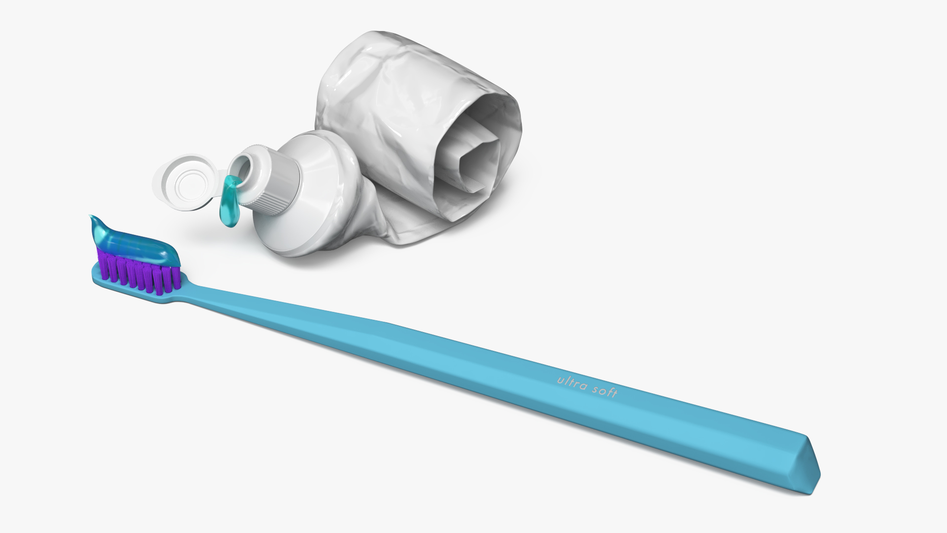 Soft Bristle Toothbrush with Toothpaste Blue - view 4