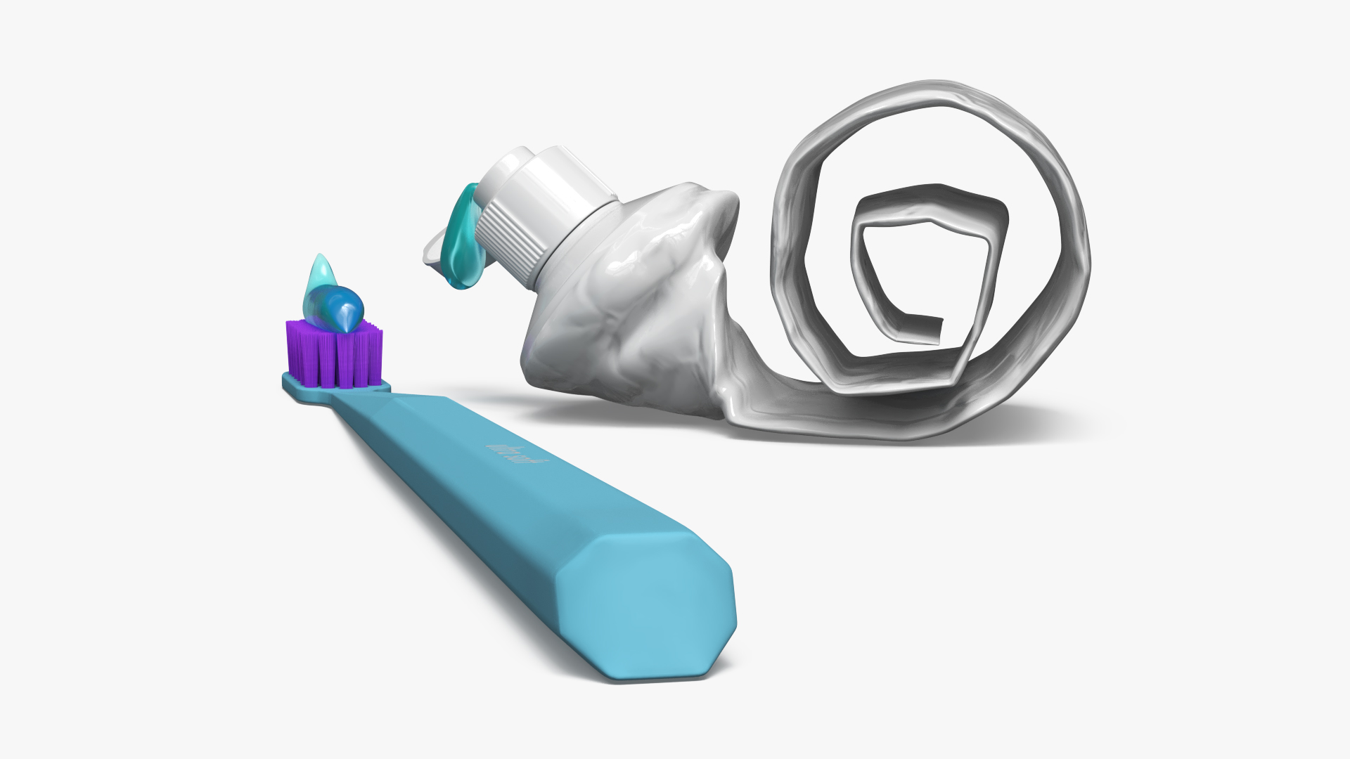 Soft Bristle Toothbrush with Toothpaste Blue - view 3
