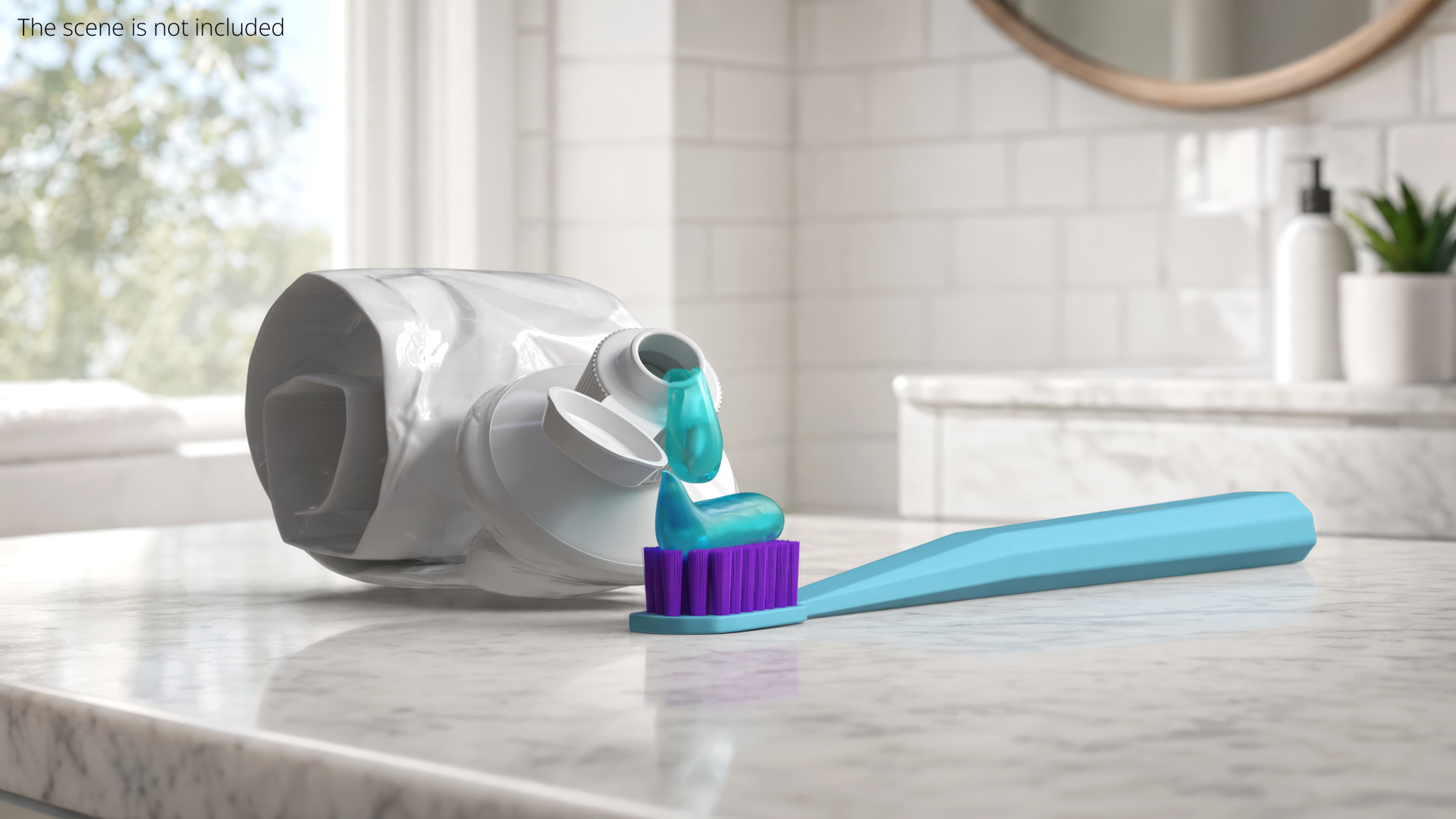Soft Bristle Toothbrush with Toothpaste Blue - view 2