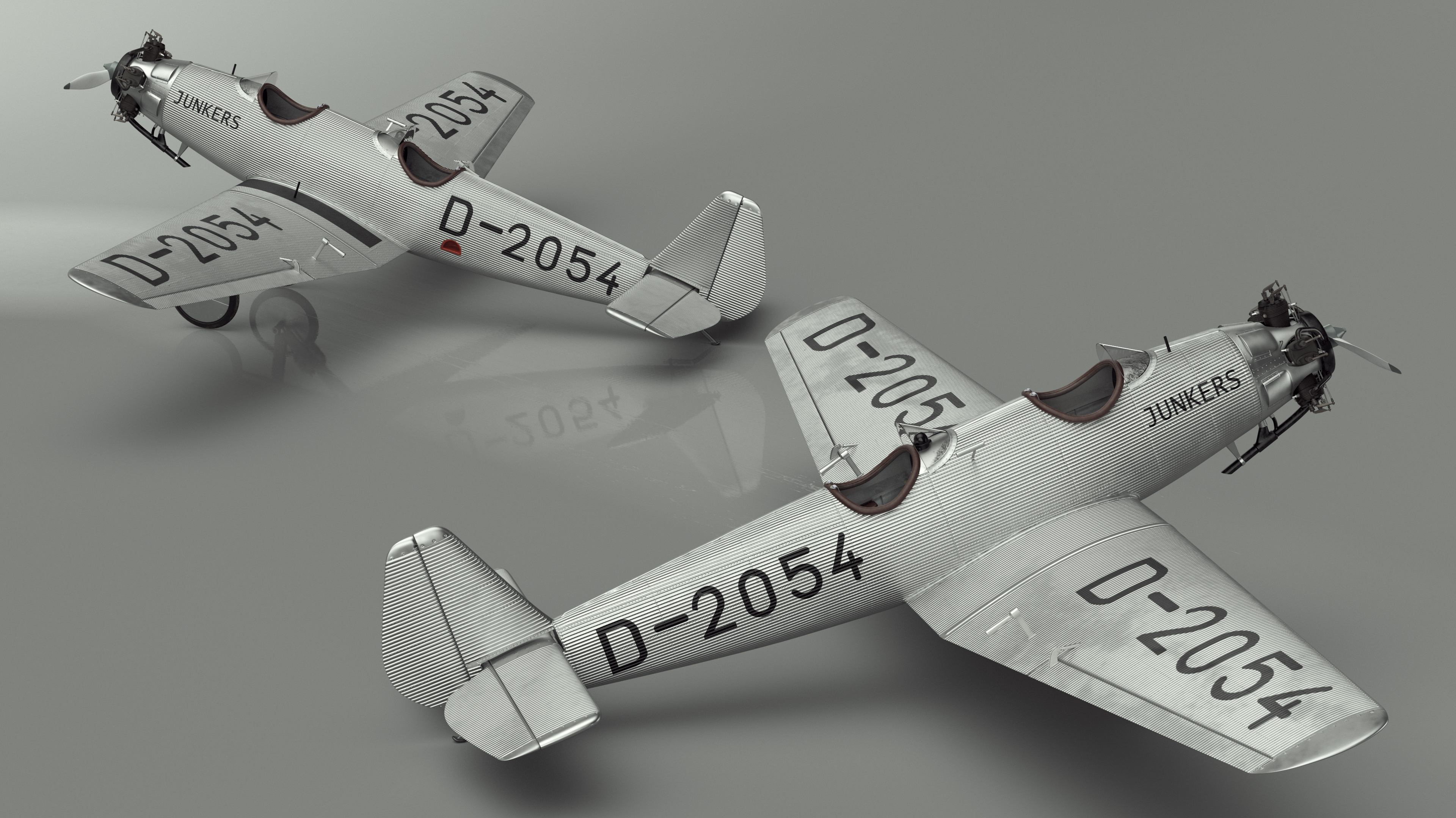 3D model A-50 Junior Junkers Airplane Rigged