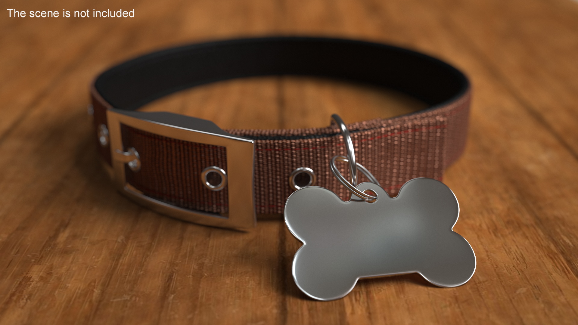 3D Dog Collar Tag Chrome