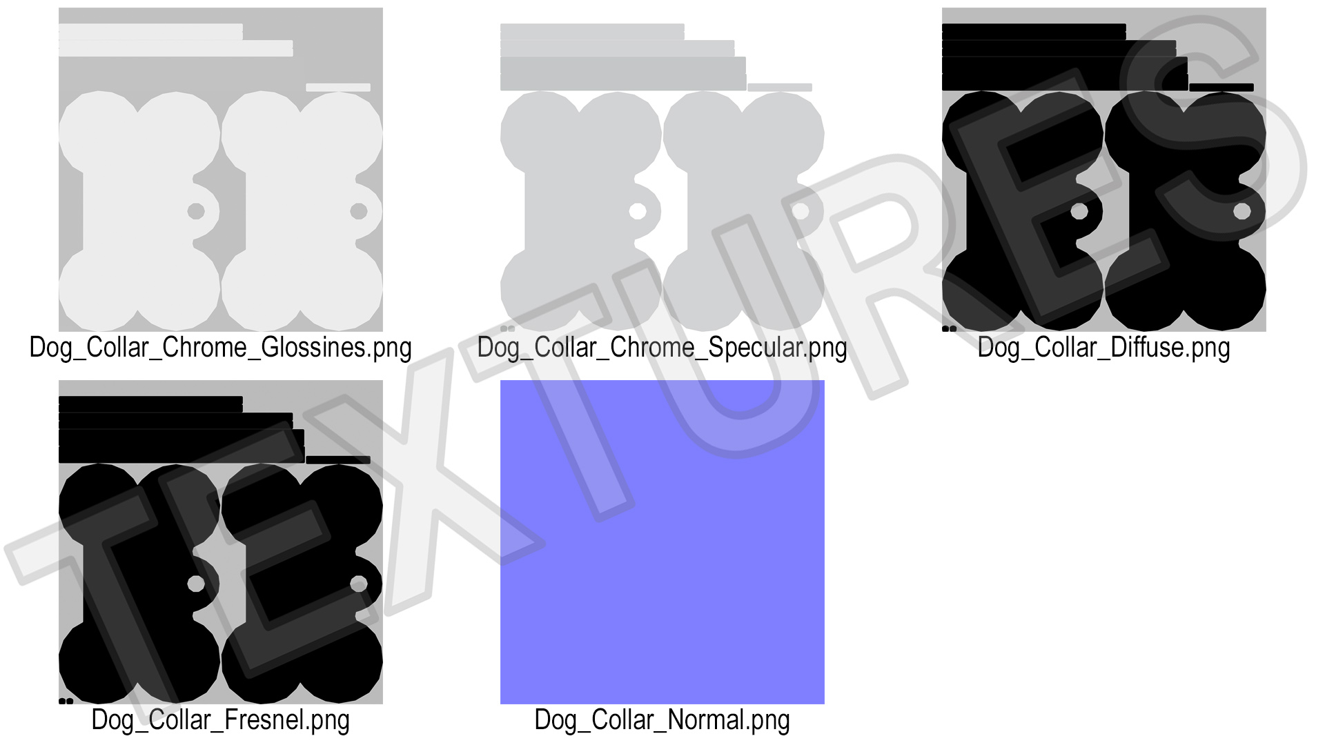 3D Dog Collar Tag Chrome