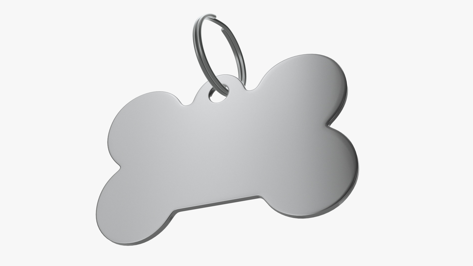 3D Dog Collar Tag Chrome