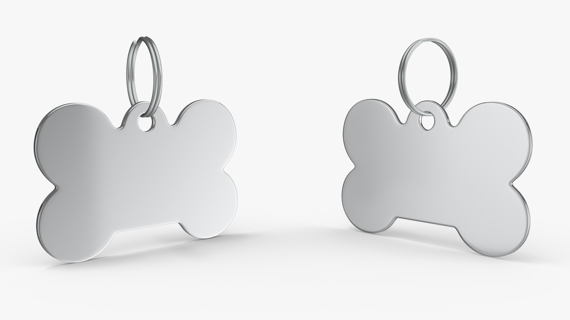 3D Dog Collar Tag Chrome