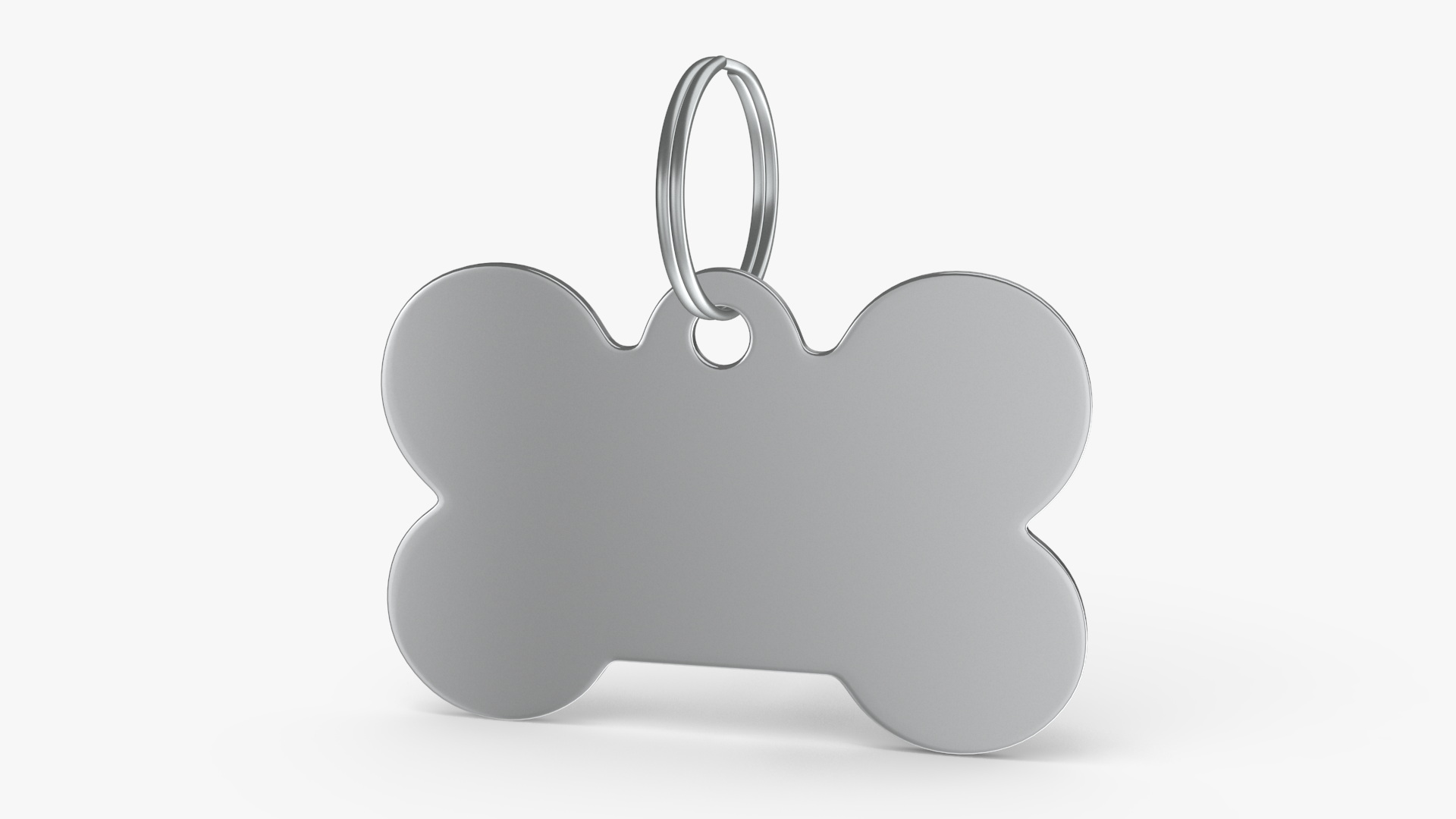 3D Dog Collar Tag Chrome