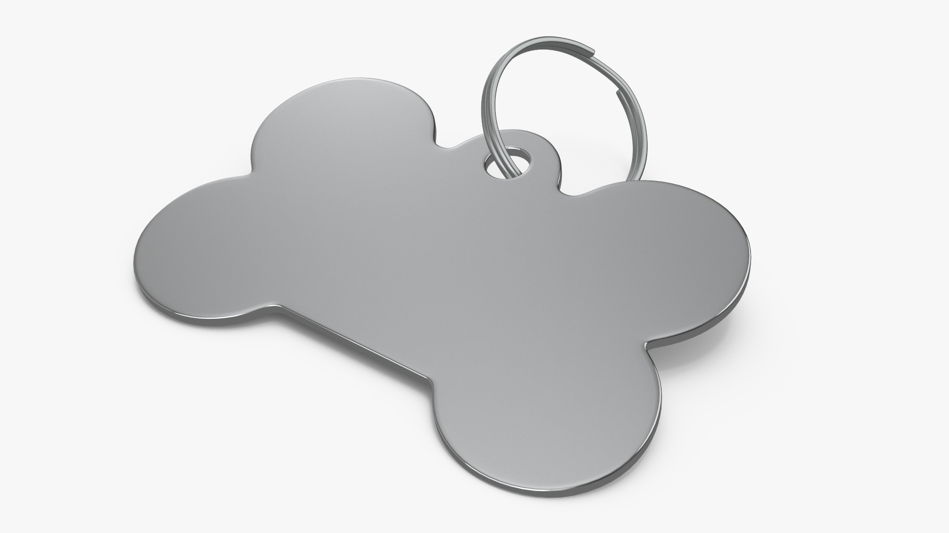 3D Dog Collar Tag Chrome