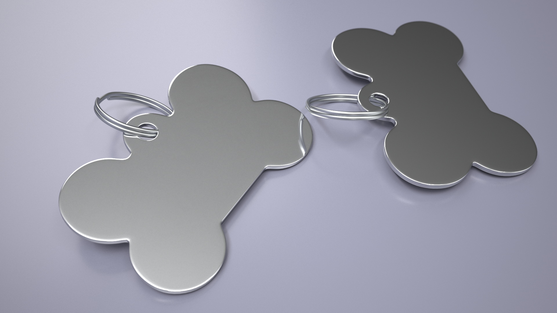 3D Dog Collar Tag Chrome