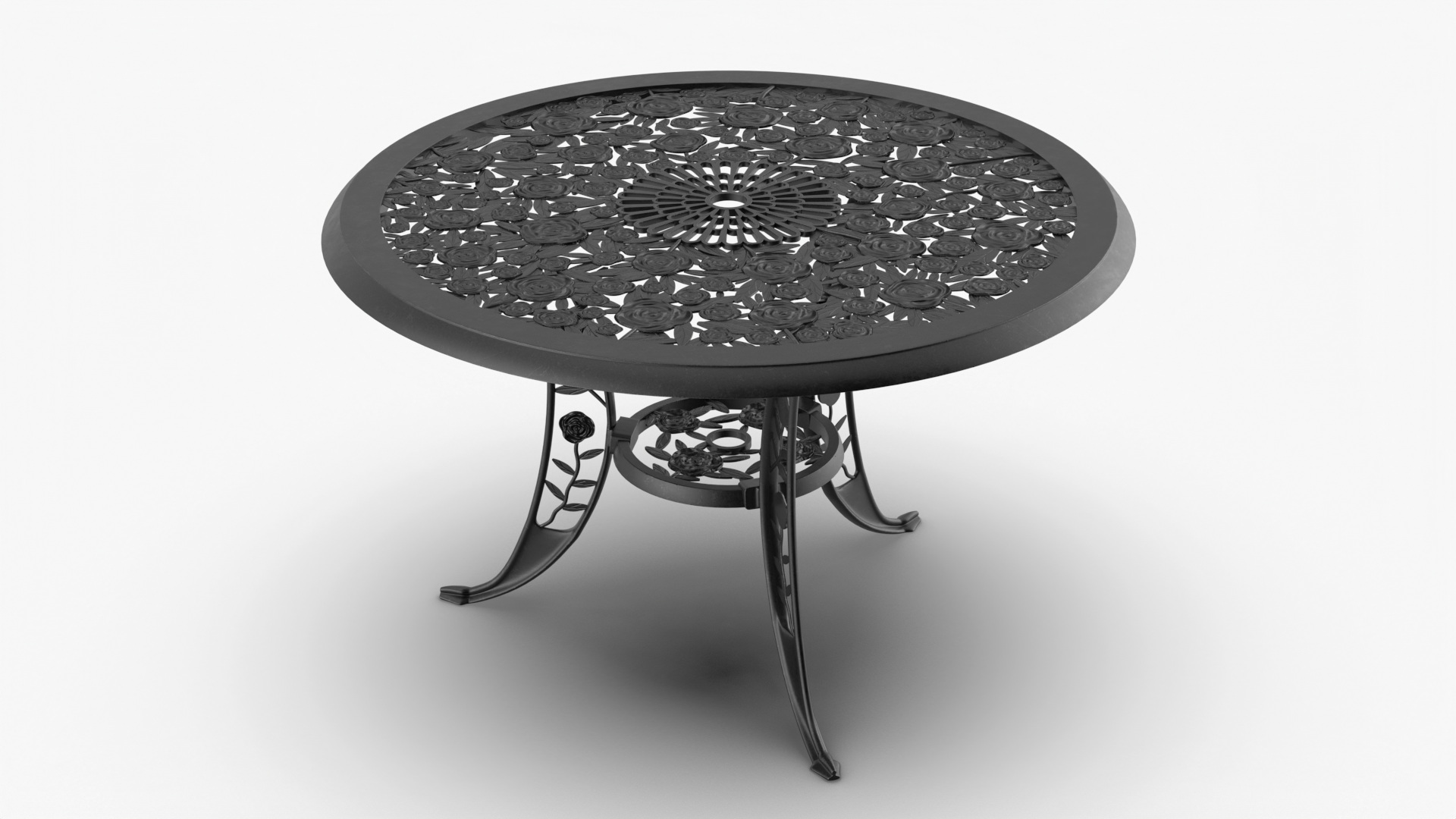 Garden Furniture under Patio Umbrella 3D