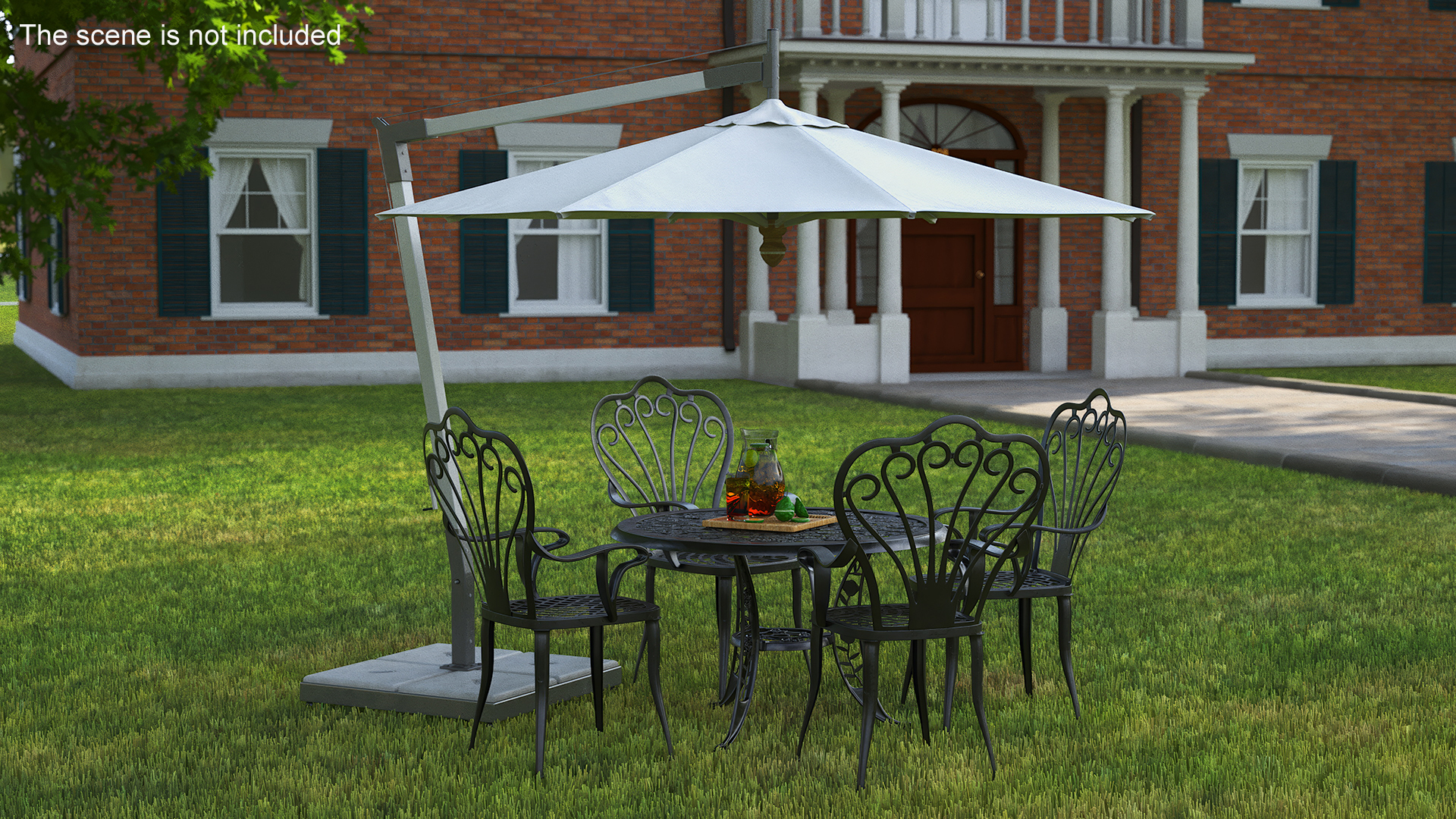 Garden Furniture under Patio Umbrella 3D