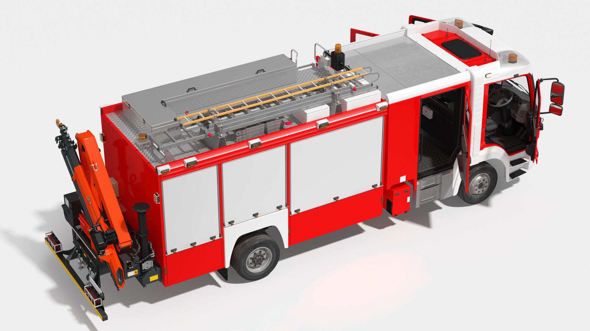 3D Modern Fire Truck Rigged for Maya model