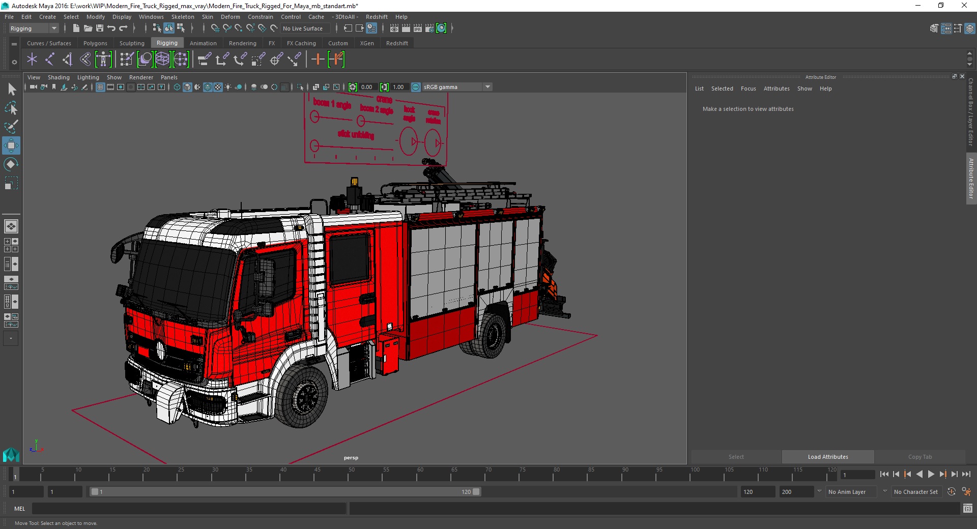 3D Modern Fire Truck Rigged for Maya model