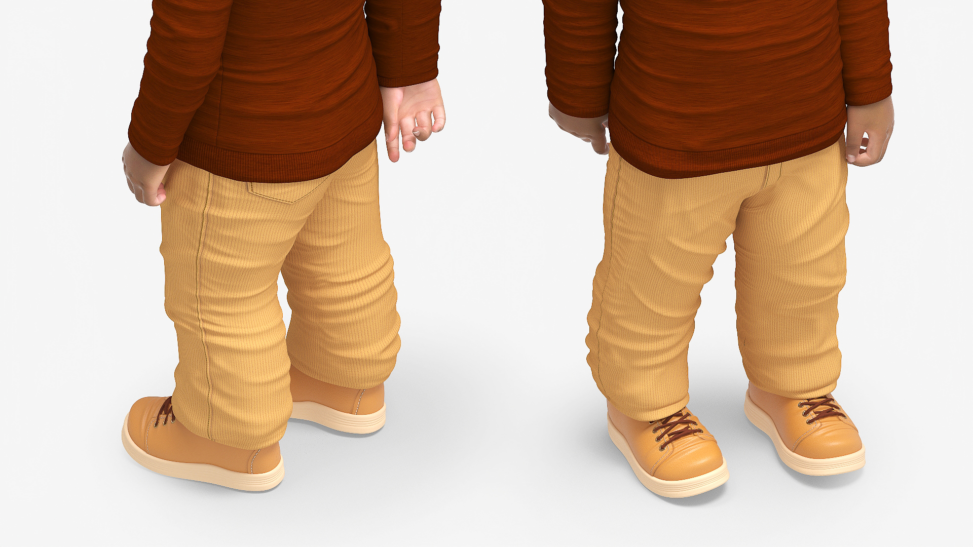 3D model Black Toddler Boy Light Skin Autumn Style Standing