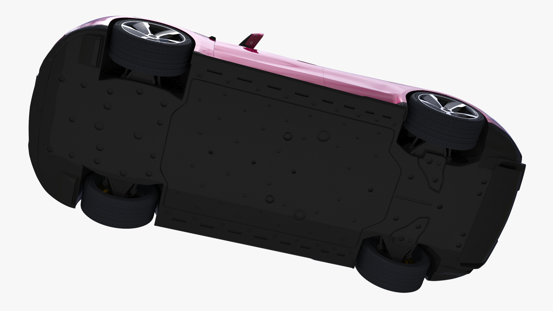 3D model Electric Sports Car Sedan Magenta Rigged