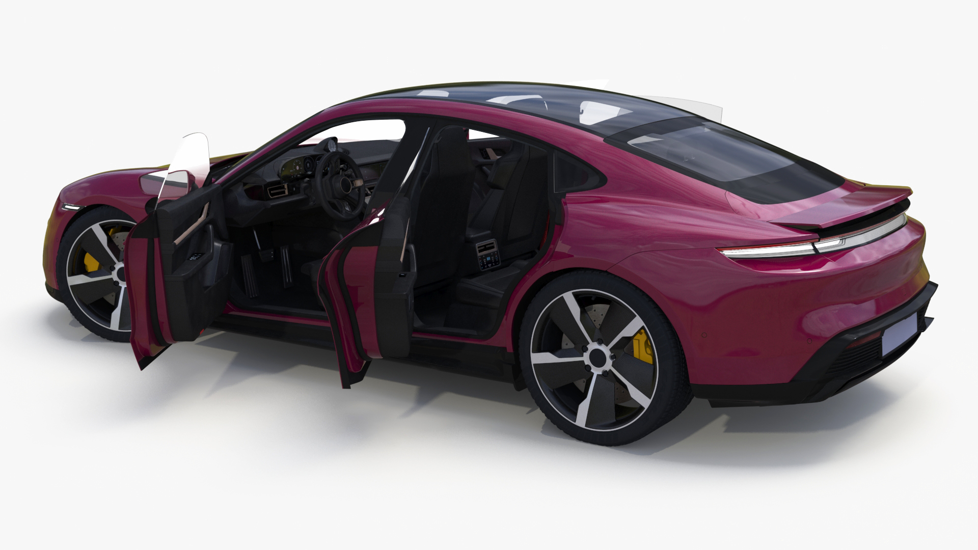3D model Electric Sports Car Sedan Magenta Rigged