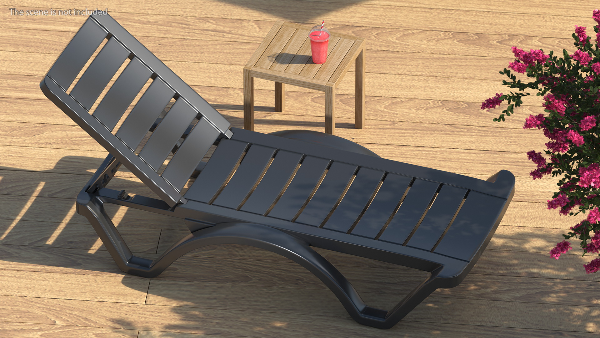 Black Plastic Outdoor Lounger 3D model