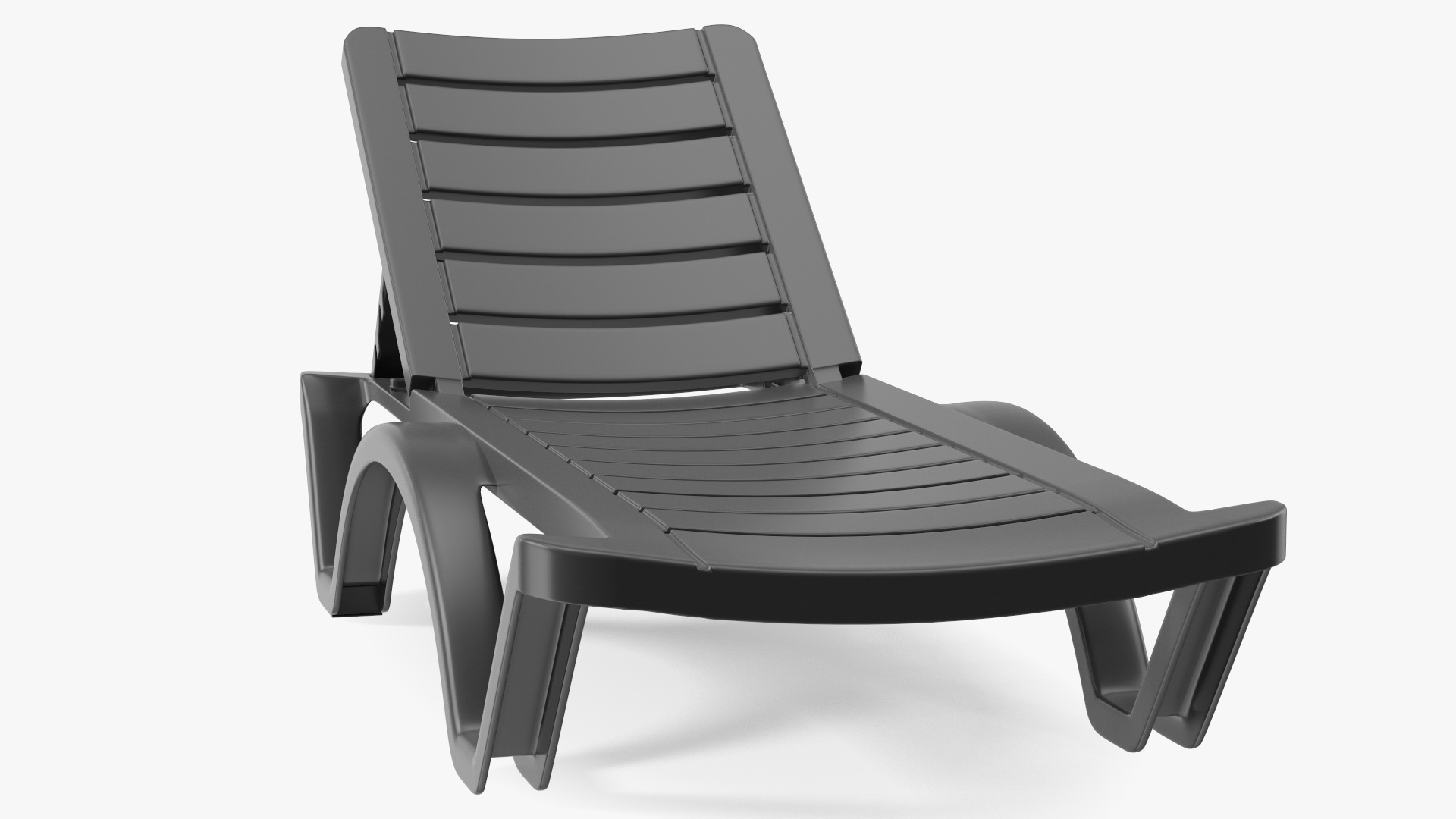 Black Plastic Outdoor Lounger 3D model