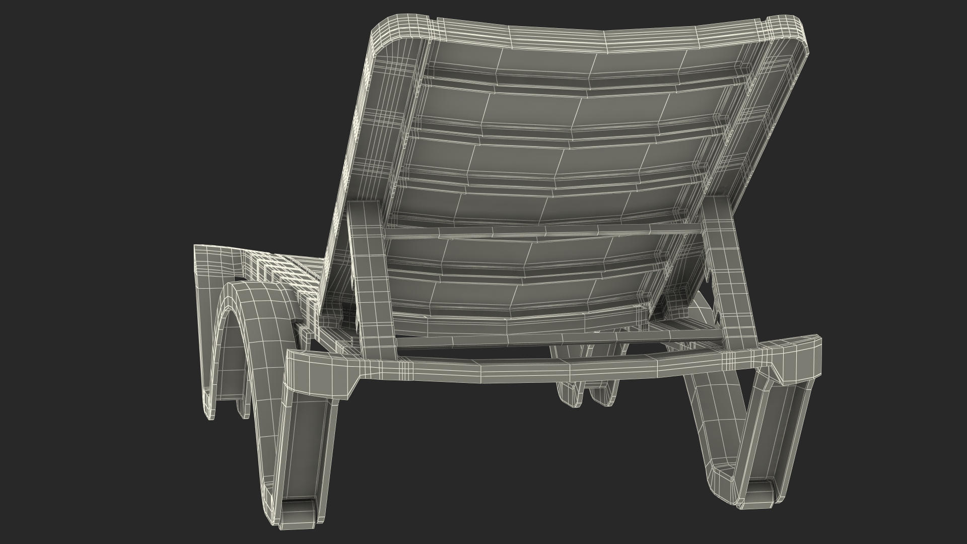 Black Plastic Outdoor Lounger 3D model