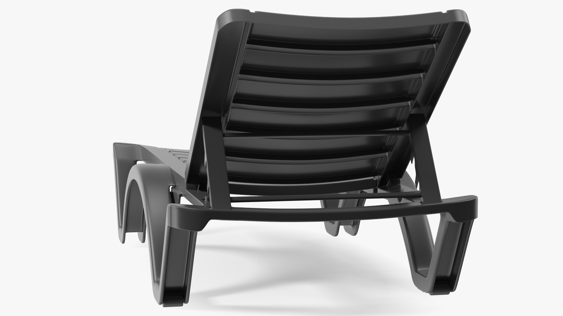 Black Plastic Outdoor Lounger 3D model