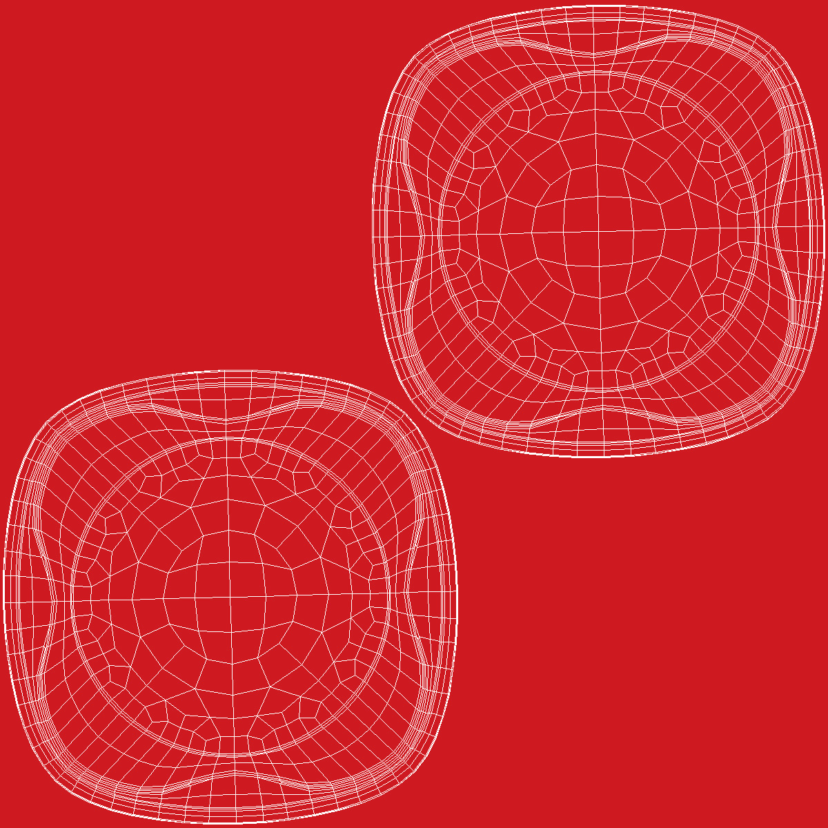 3D model Solo Squared Plastic Plate Red