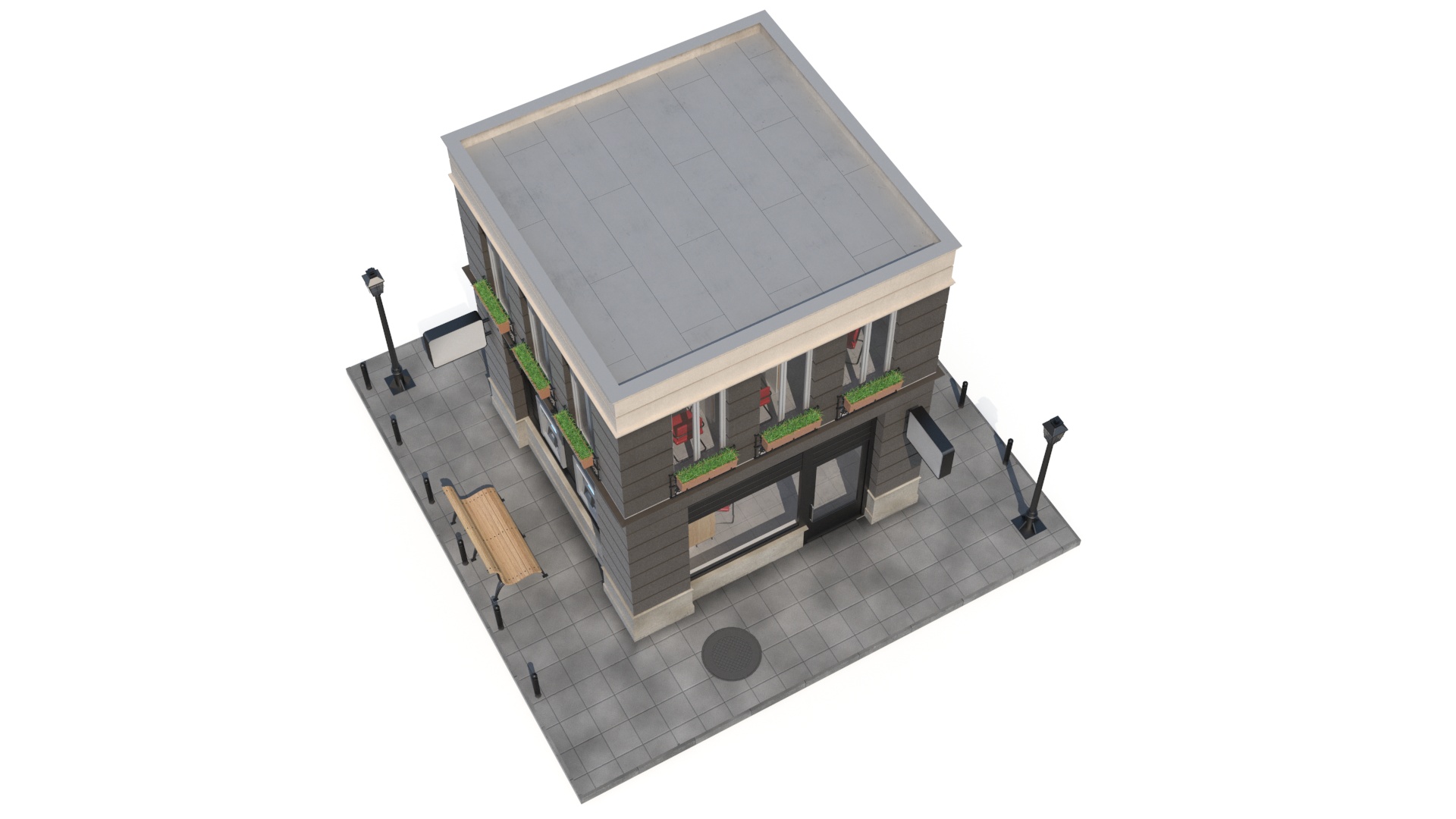 3D model Small Office Building Fur