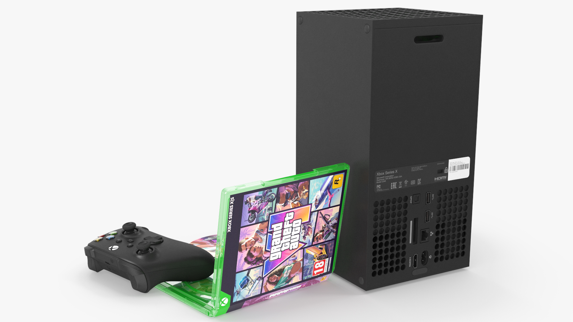 Xbox X and Controllers with GTA VI Disc and Case, view 4