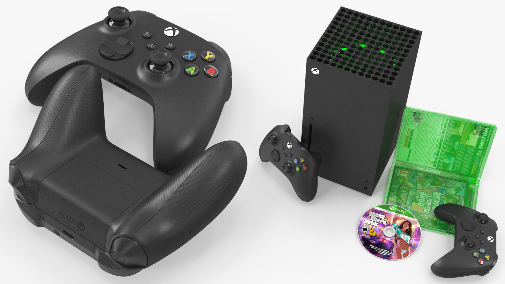 Xbox X and Controllers with GTA VI Disc and Case, view 5