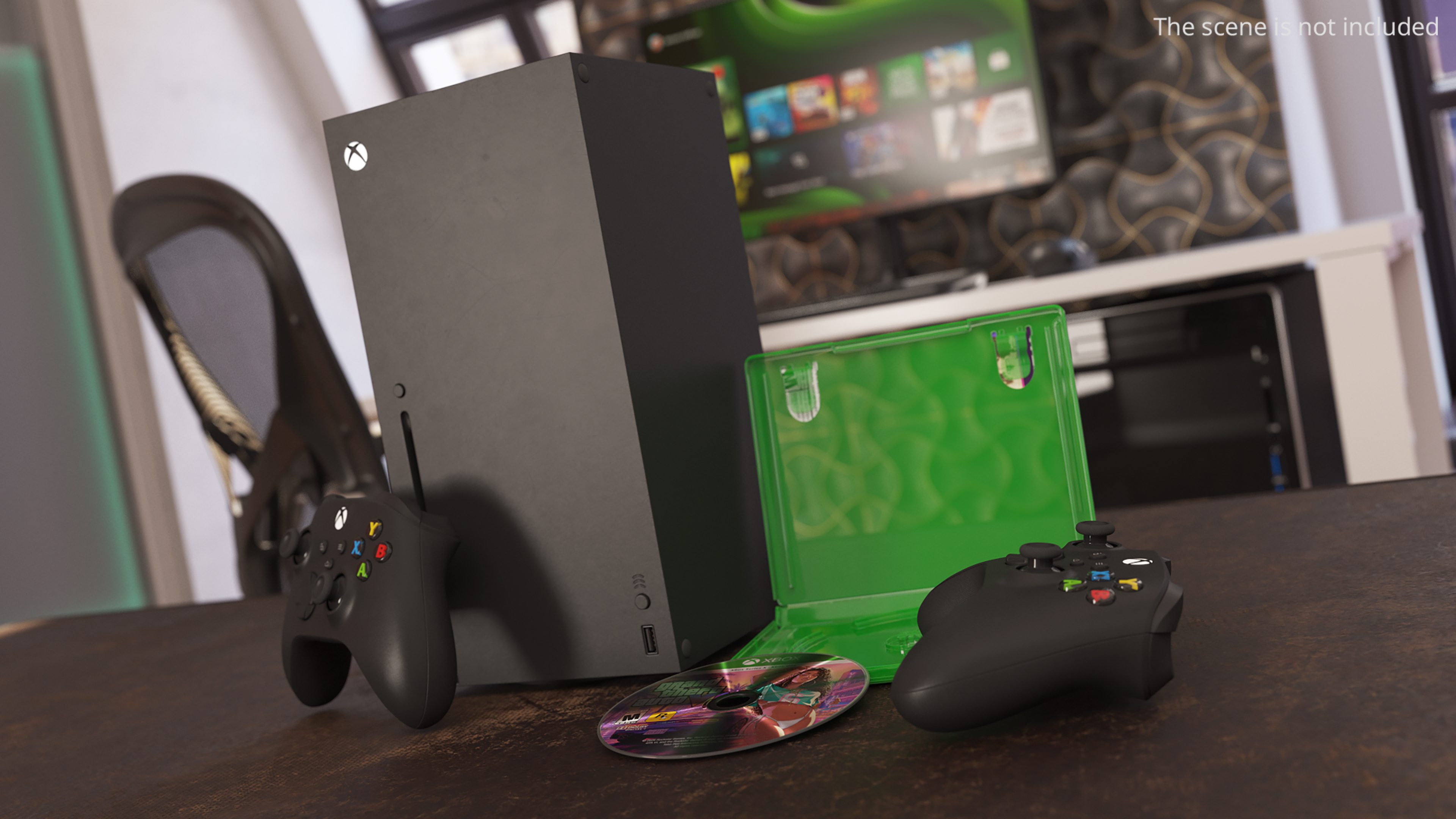 Xbox X and Controllers with GTA VI Disc and Case, view 2