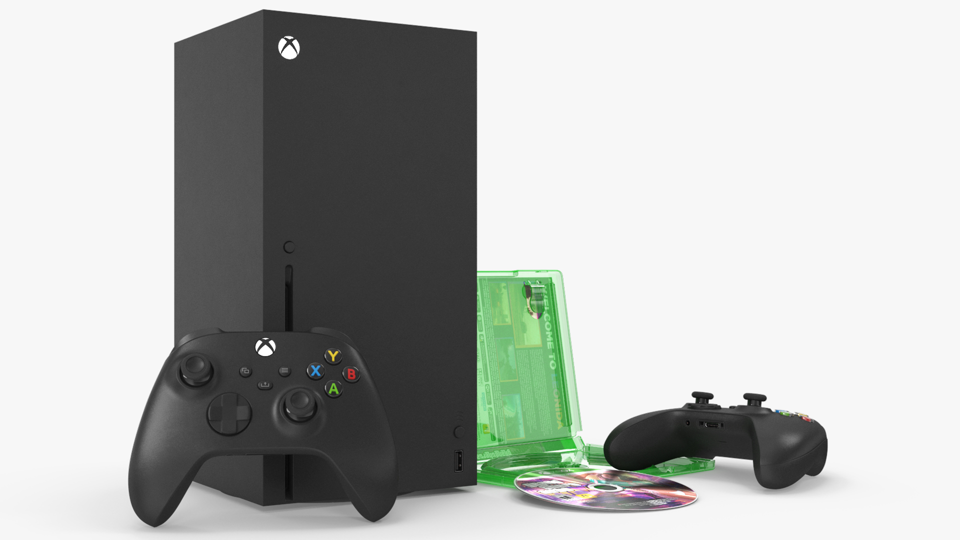Xbox X and Controllers with GTA VI Disc and Case, view 3