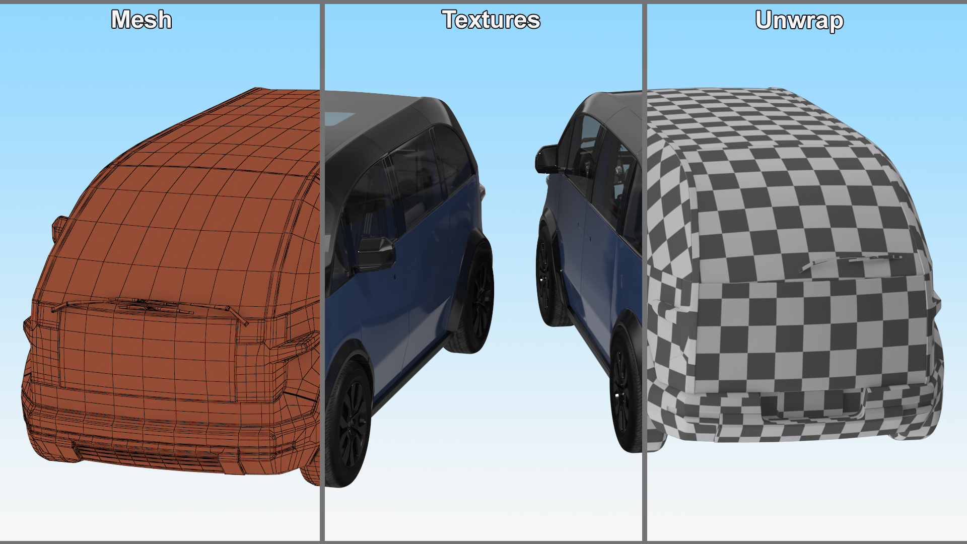 3D Canoo Electric Van Premium Blue