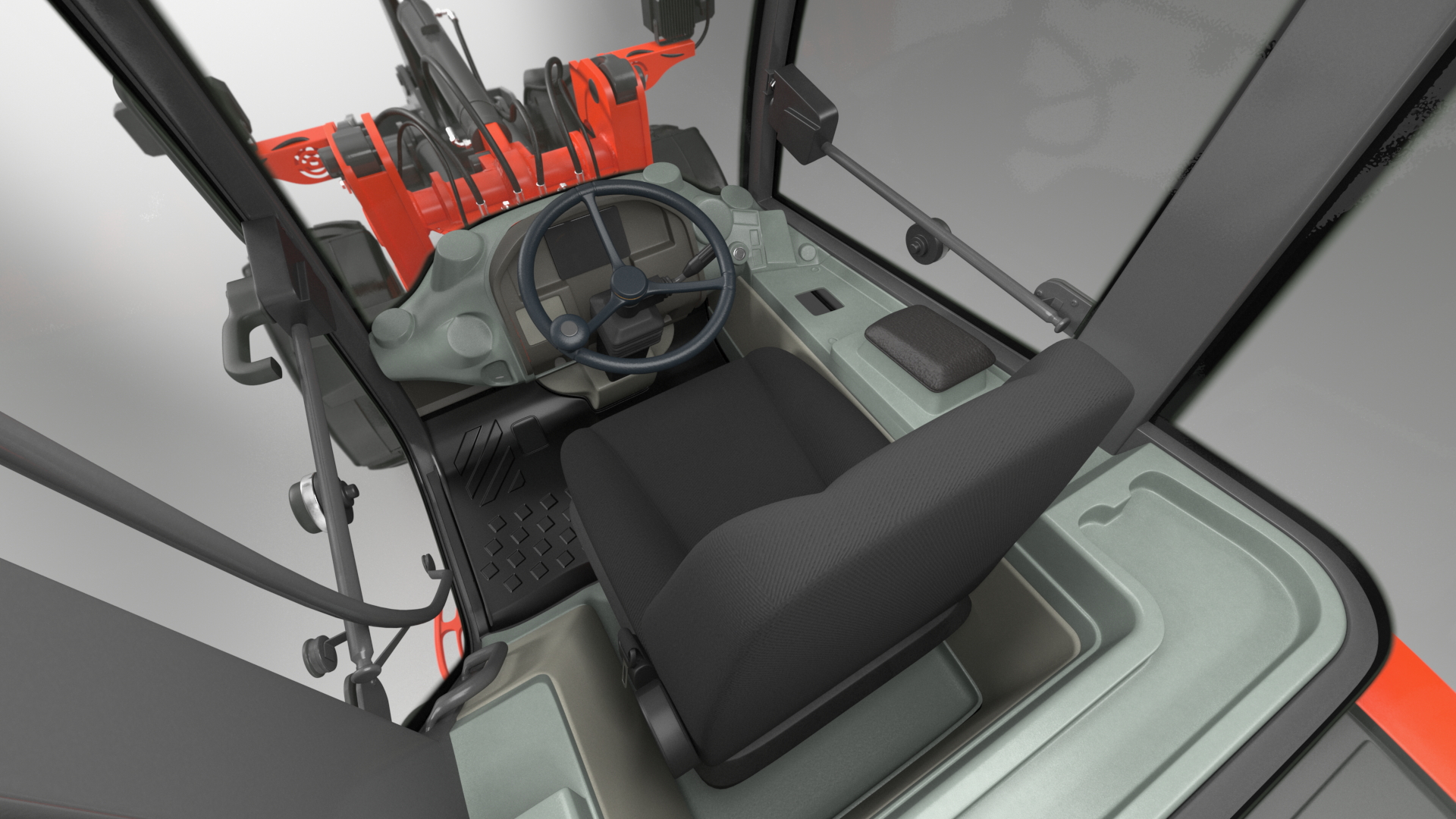 3D Electric Loader with Material Handling Arm Simple Interior model