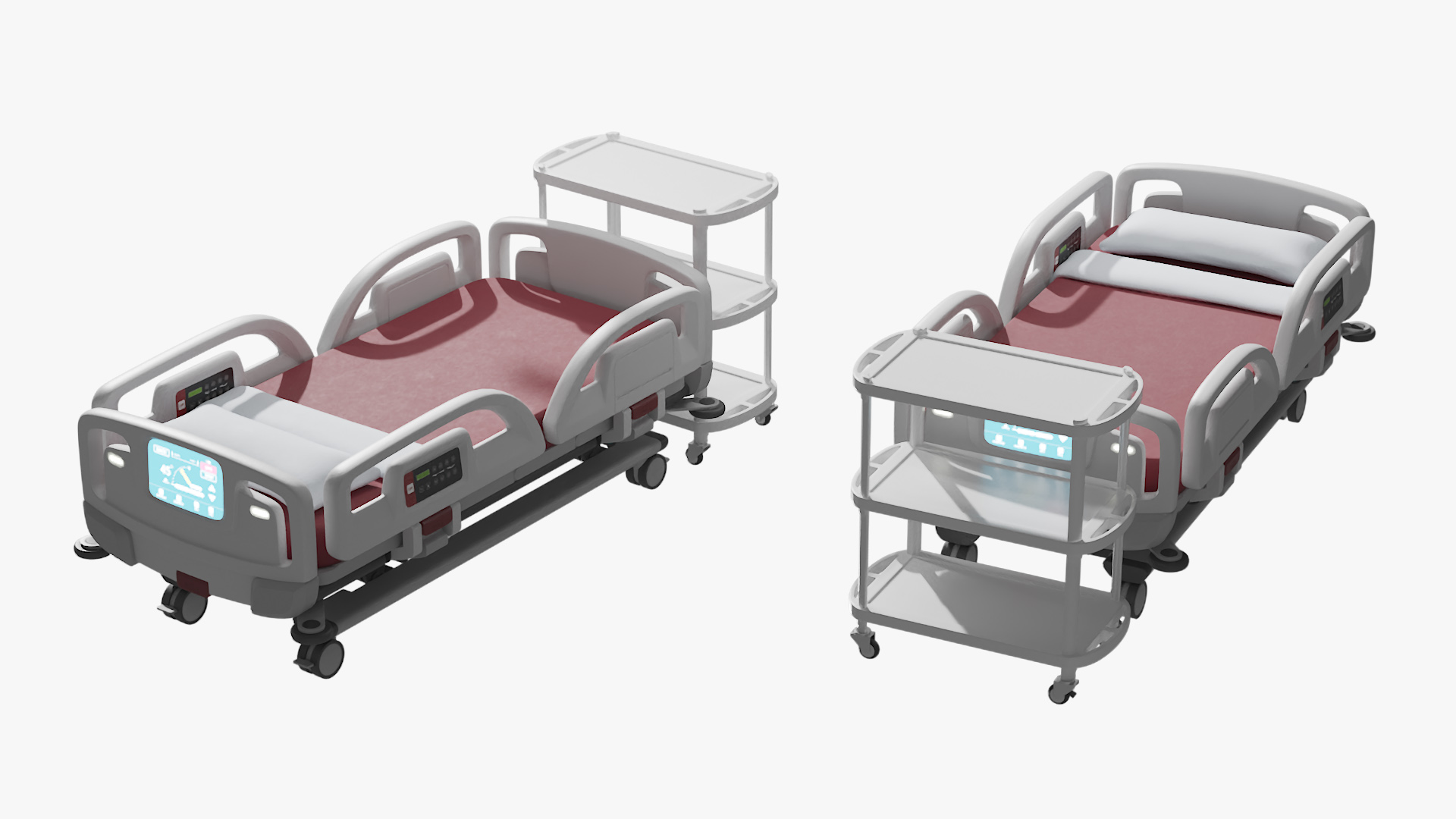 3D Large Pediatric Hospital Ward with People