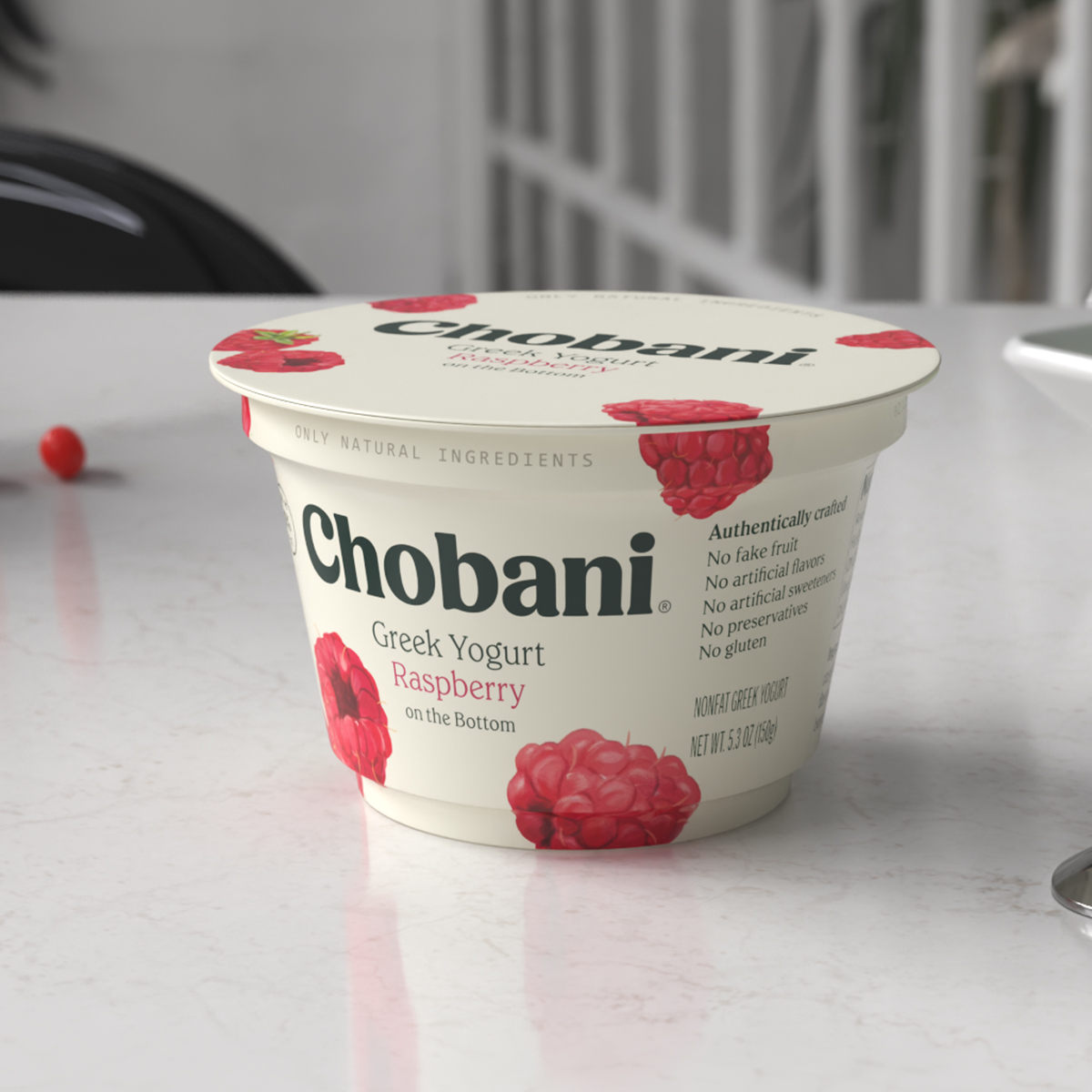 Chobani Greek Yogurt Cup Sealed Raspberry