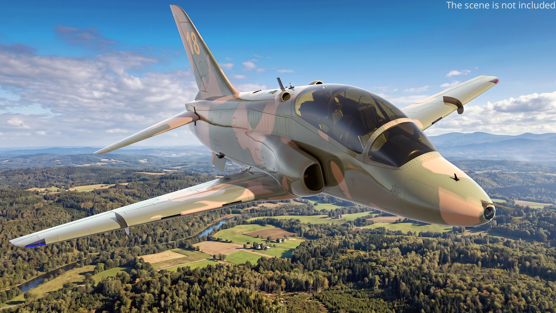 Twin Seat Jet Trainer Aircraft - Camo · Simplified