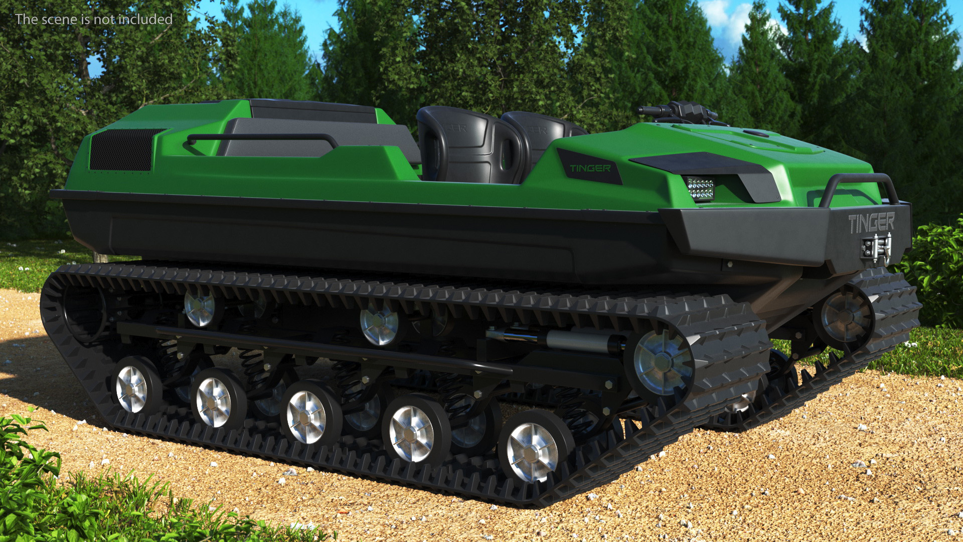 High Mobility Vehicle Tinger Track No Roof 3D