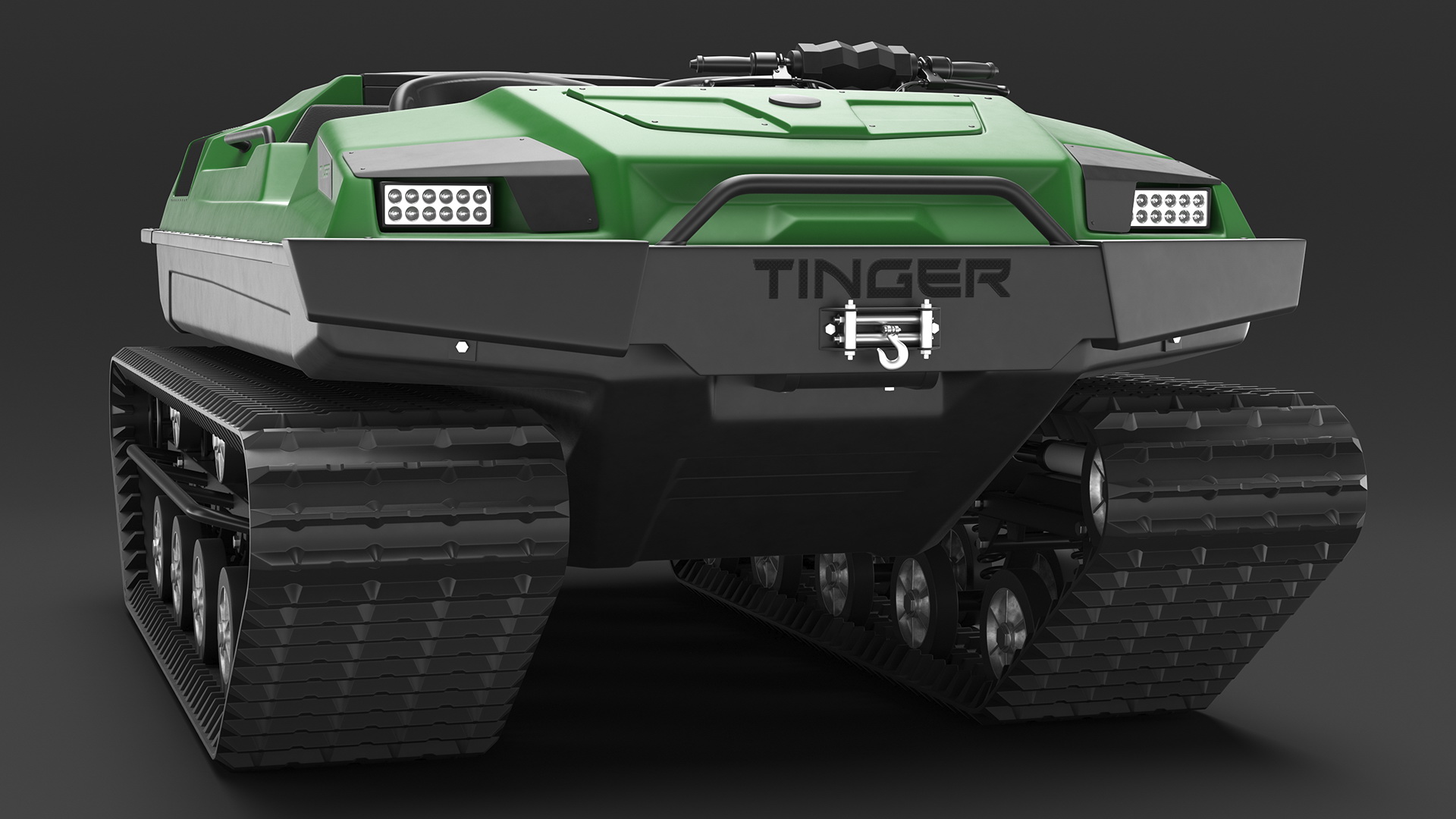 High Mobility Vehicle Tinger Track No Roof 3D