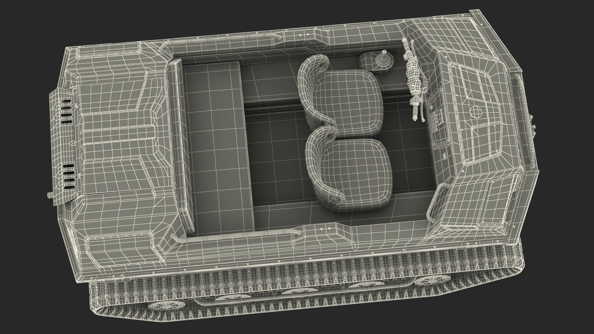 High Mobility Vehicle Tinger Track No Roof 3D