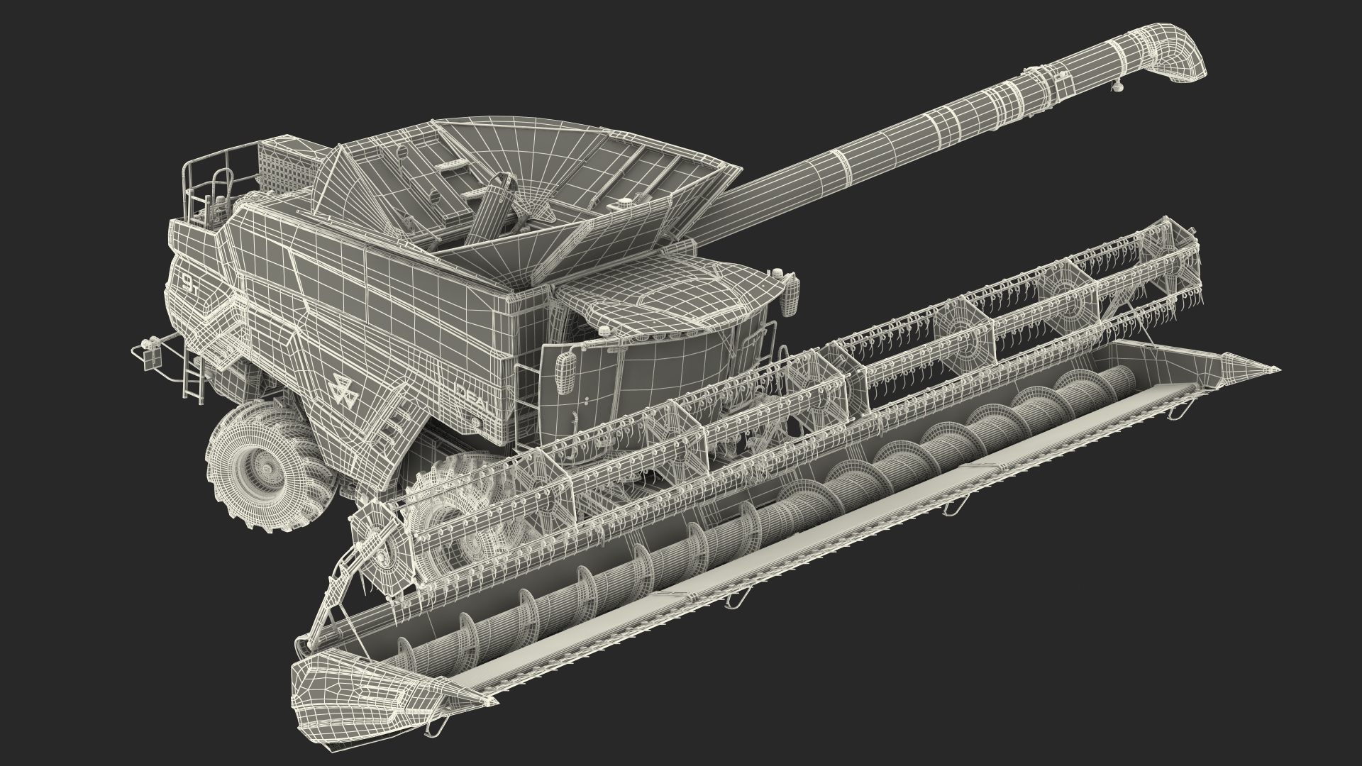3D model Driver Harvester Massey Ferguson Ideal Rigged
