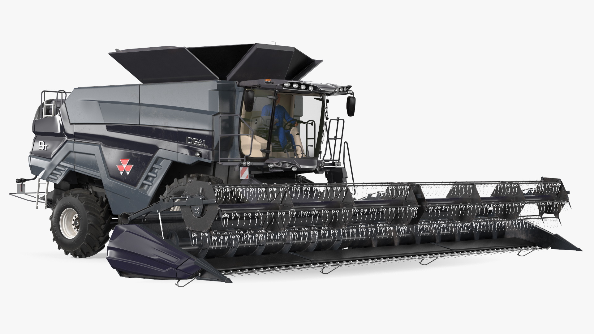 3D model Driver Harvester Massey Ferguson Ideal Rigged