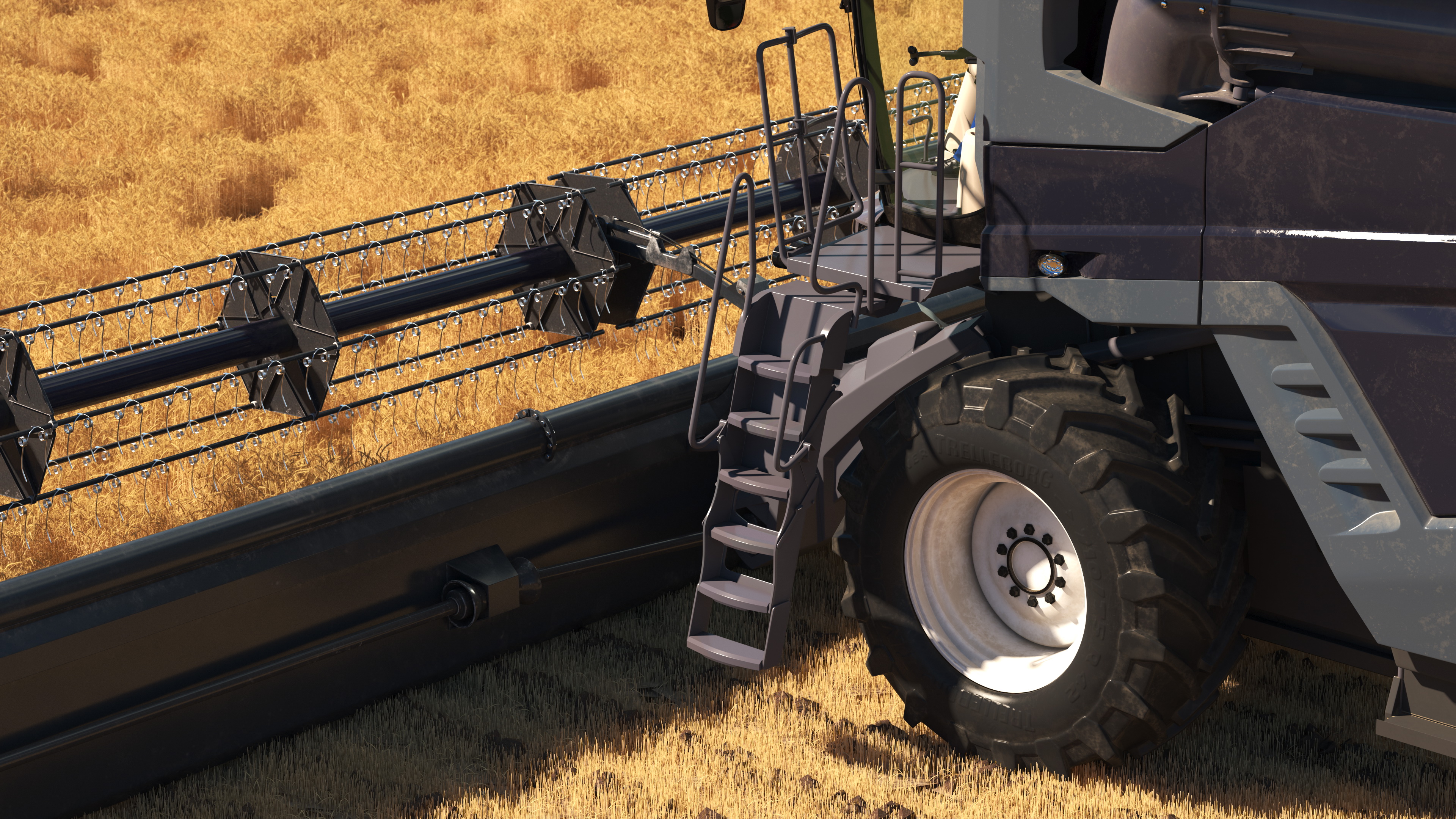 3D model Driver Harvester Massey Ferguson Ideal Rigged