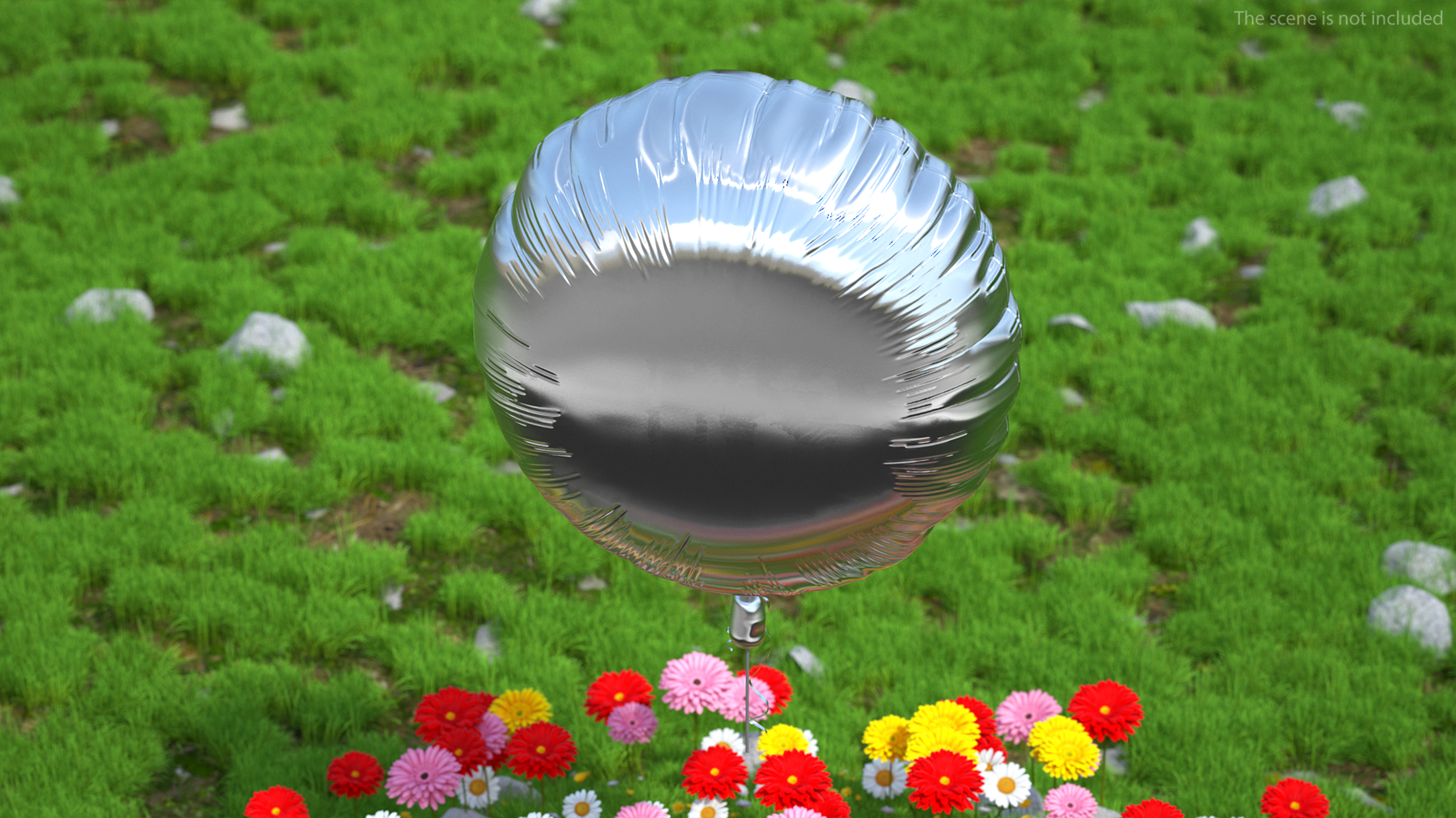 3D model Foil Balloon Round Chrome