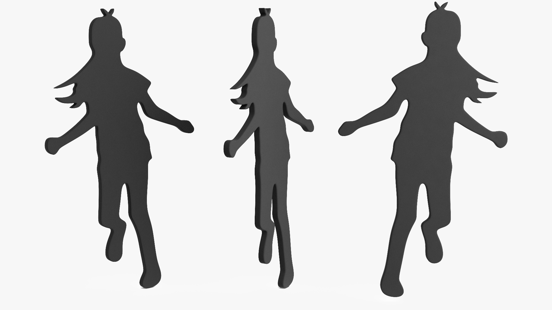 3D Child Girl Silhouette