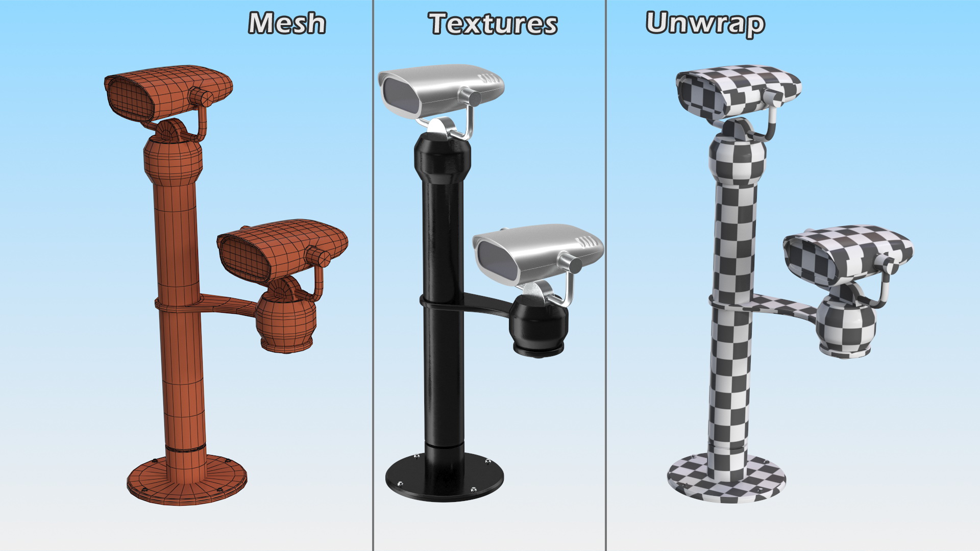 3D model Tower Optical Binocular Viewer Dual