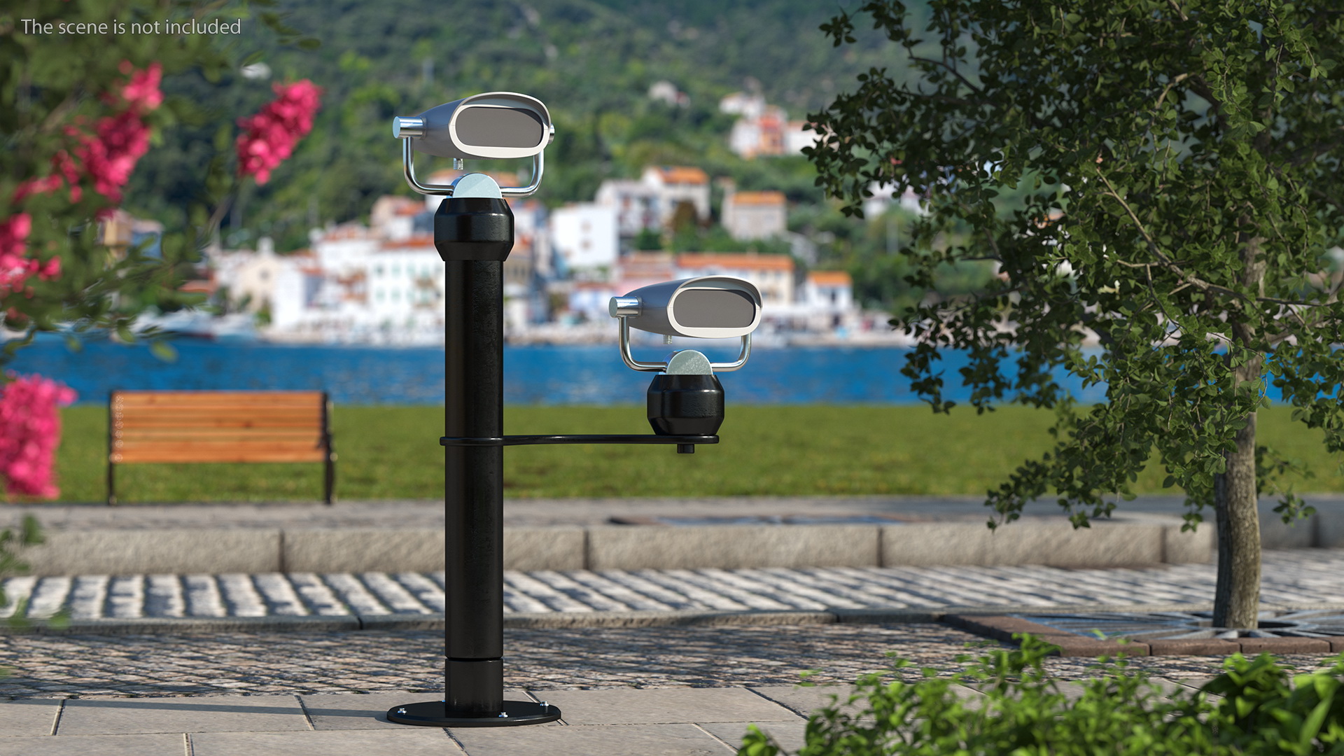 3D model Tower Optical Binocular Viewer Dual