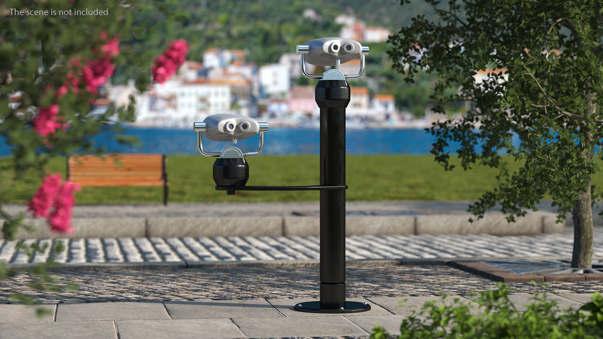 3D model Tower Optical Binocular Viewer Dual