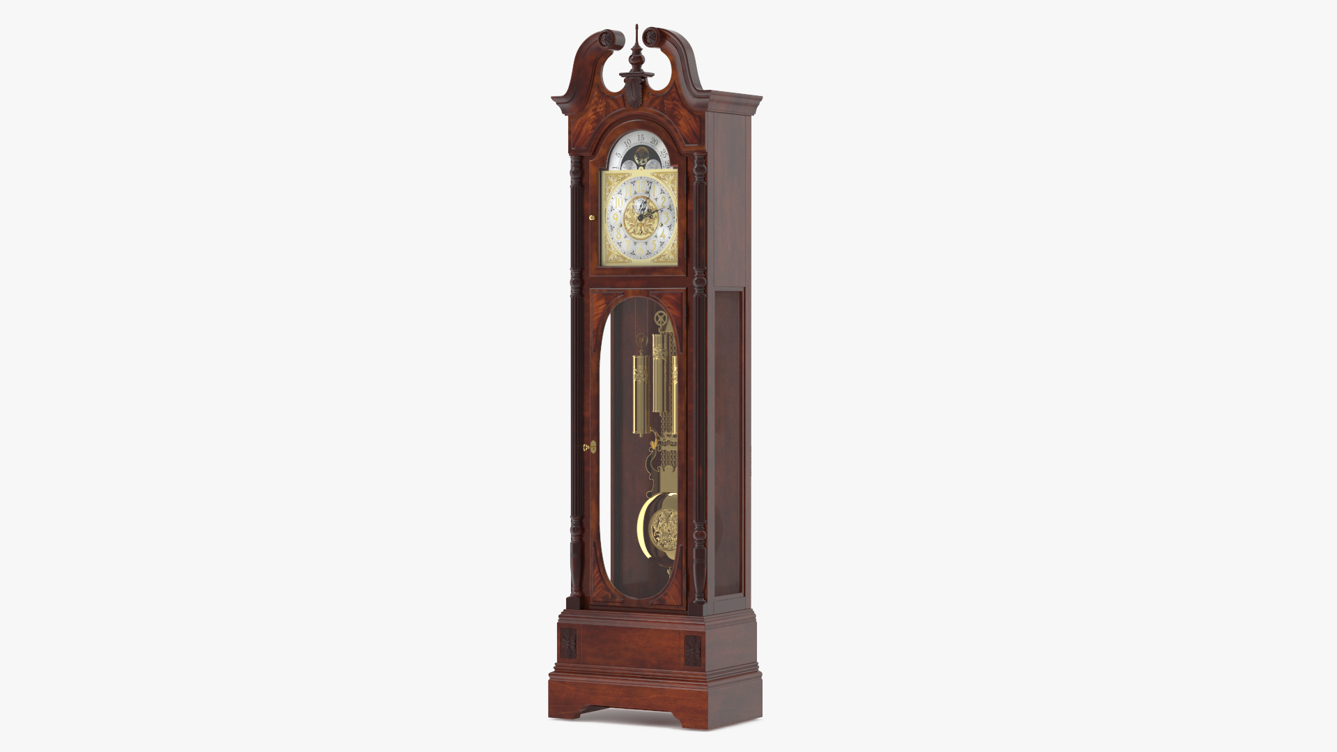 Grandfather Clock Walnut 3D model