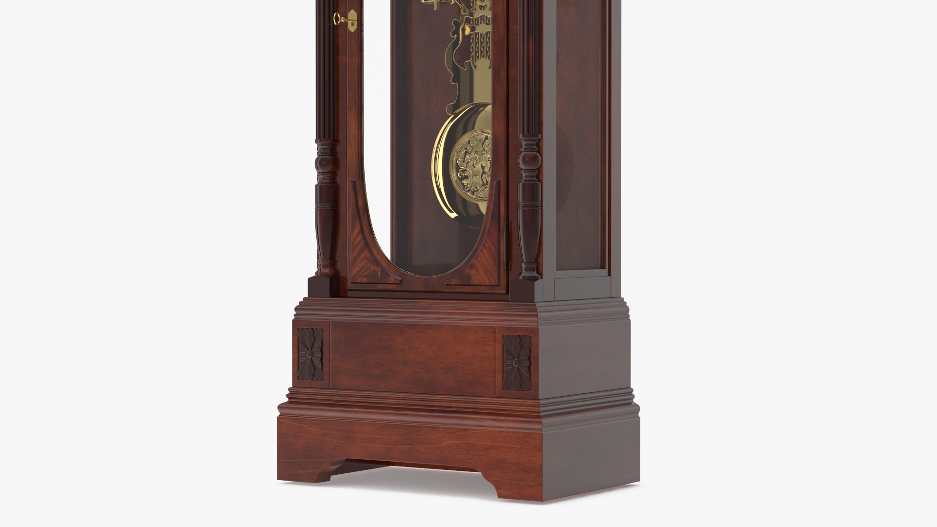Grandfather Clock Walnut 3D model