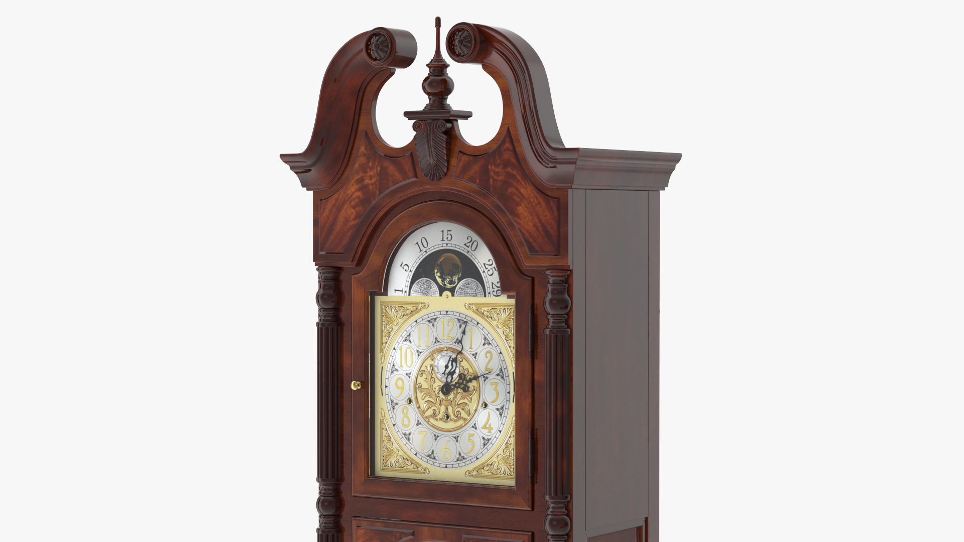 Grandfather Clock Walnut 3D model